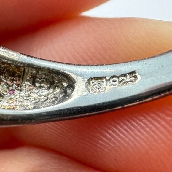 Sterling Silver Rio Grande Golden Citrine Oval w Black Quartz Ring size 9 .925 - Picture 3 of 8